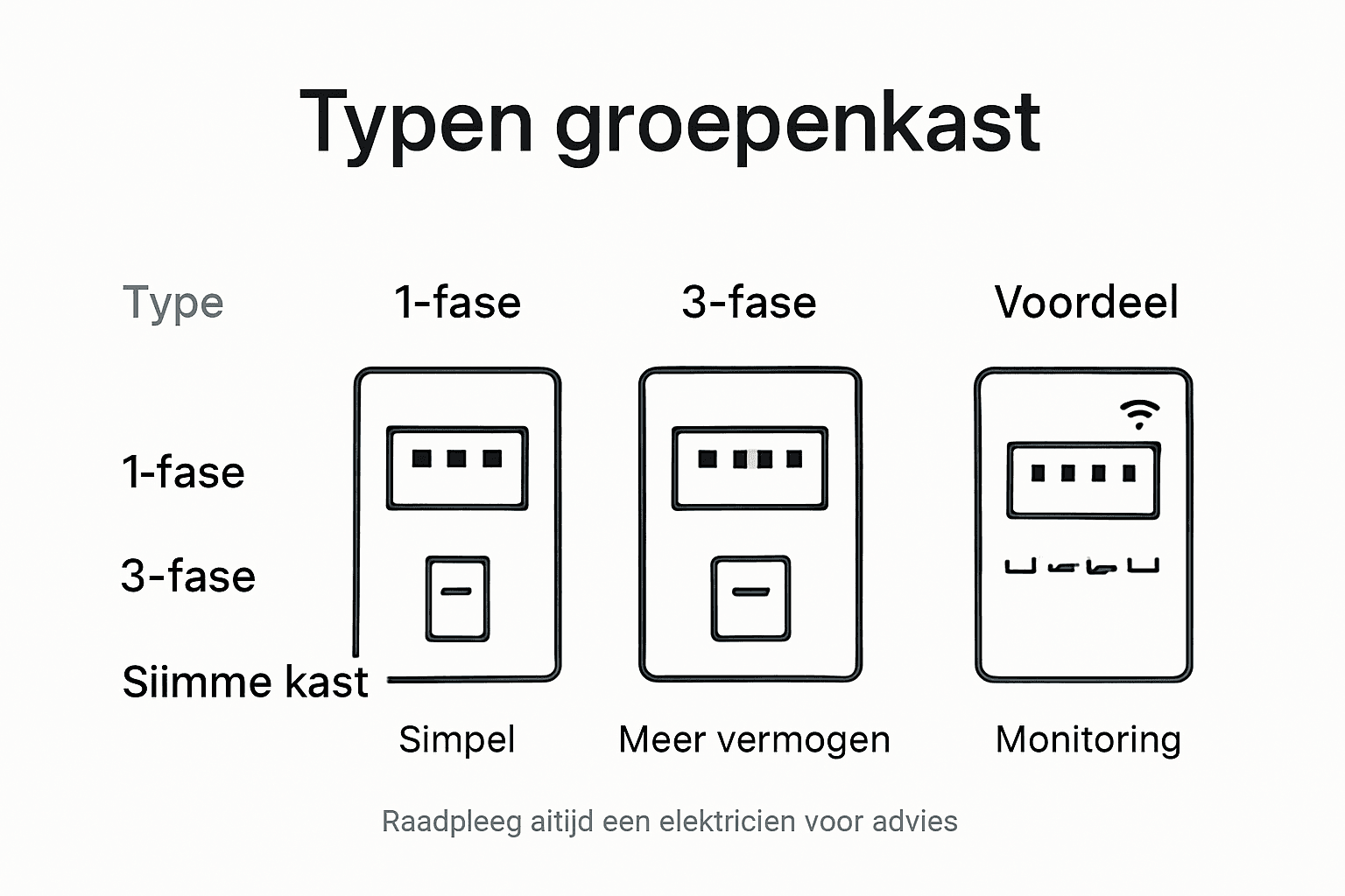 Infographic: verschillende soorten groepenkasten in één oogopslag