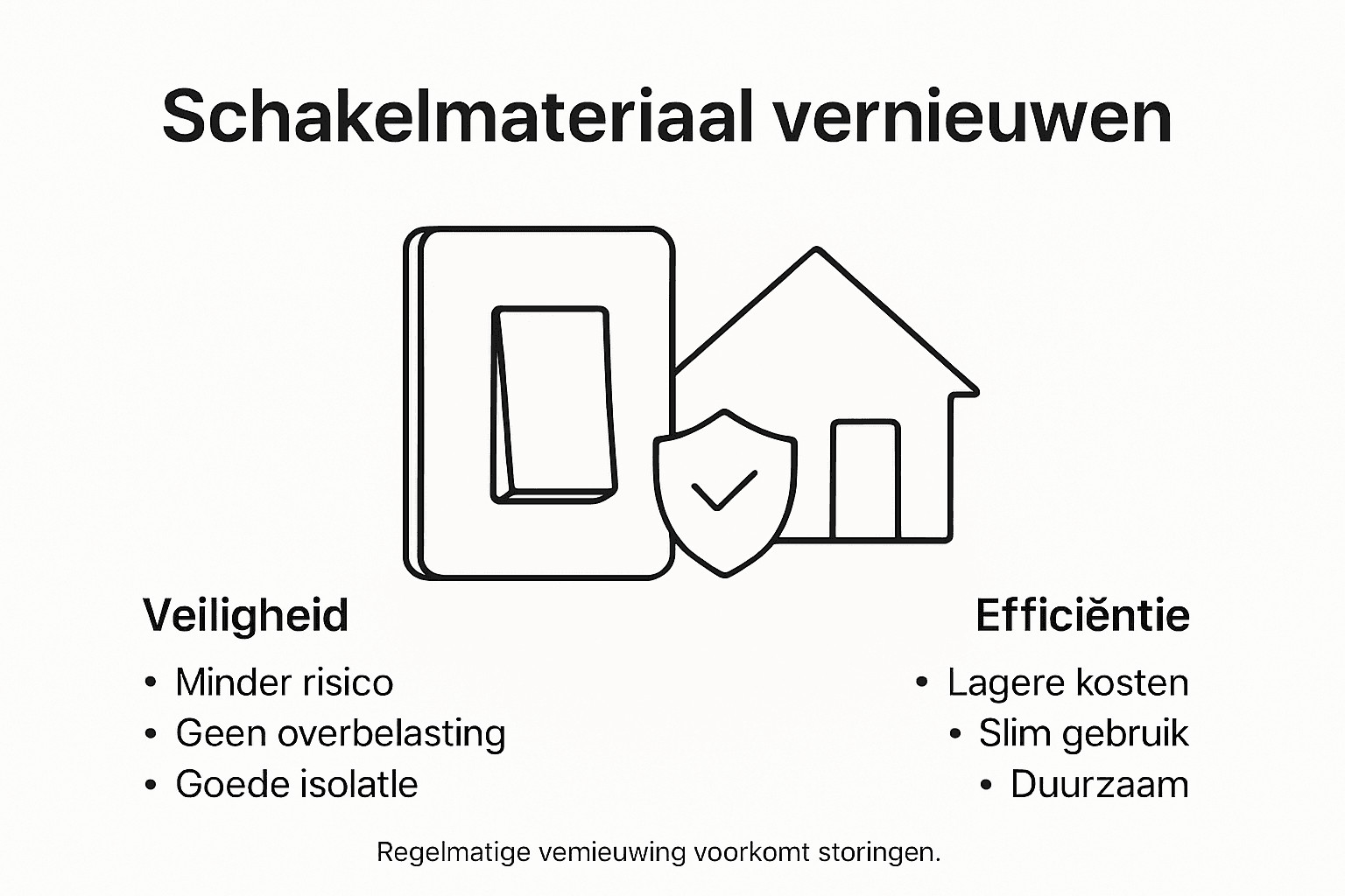 Informatieve infographic over de veiligheid en efficiëntie van schakelmateriaal