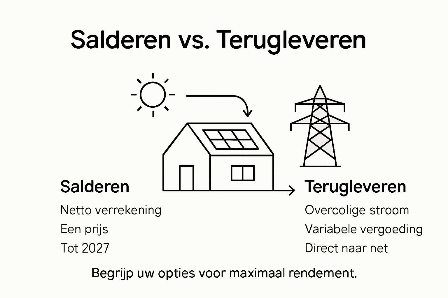 Infographic: hoe werkt salderen en terugleveren met zonnepanelen?