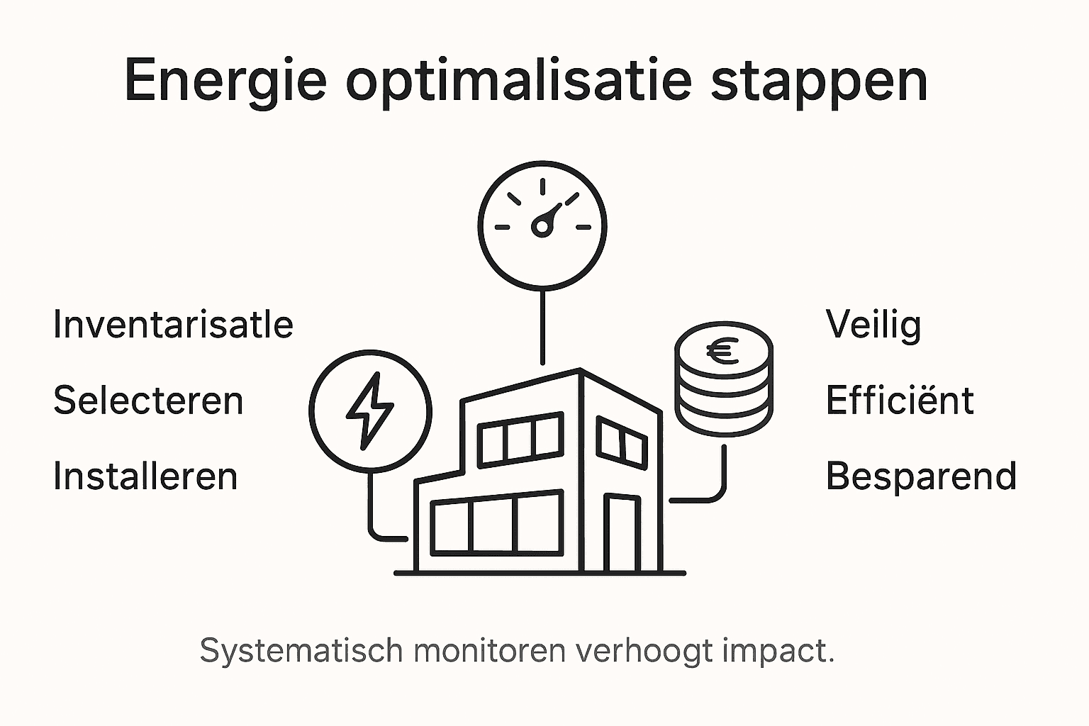 Infographic: stappenplan voor het optimaliseren van energie én de voordelen op een rij