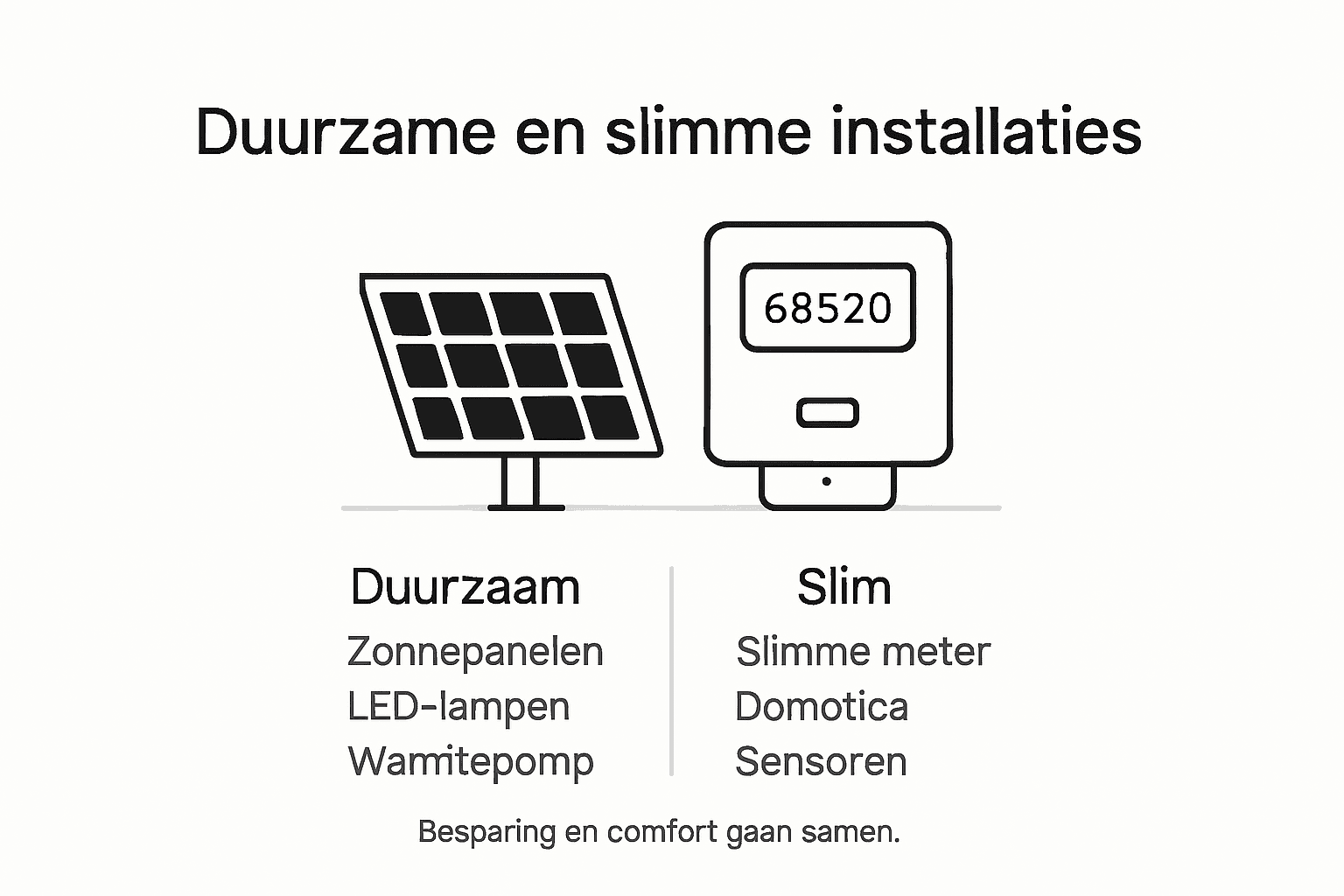 Overzicht van duurzame en slimme installaties in beeld