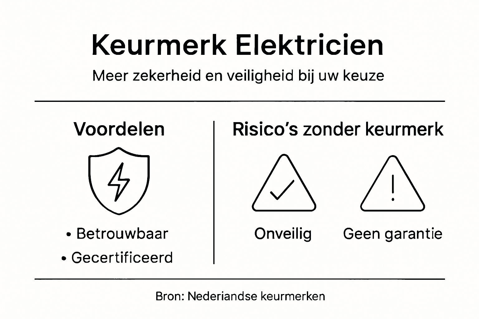 Infographic: de voordelen van een erkende elektricien op een rij