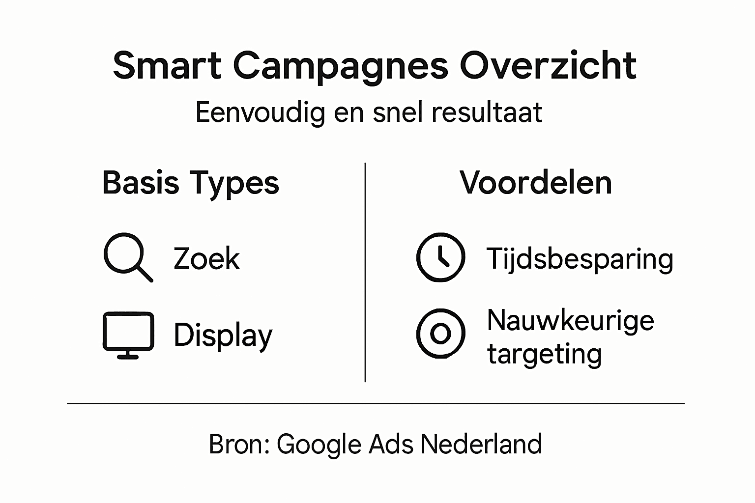 Infographic: een helder overzicht van slimme campagnes, met de verschillende typen en hun voordelen op een rij