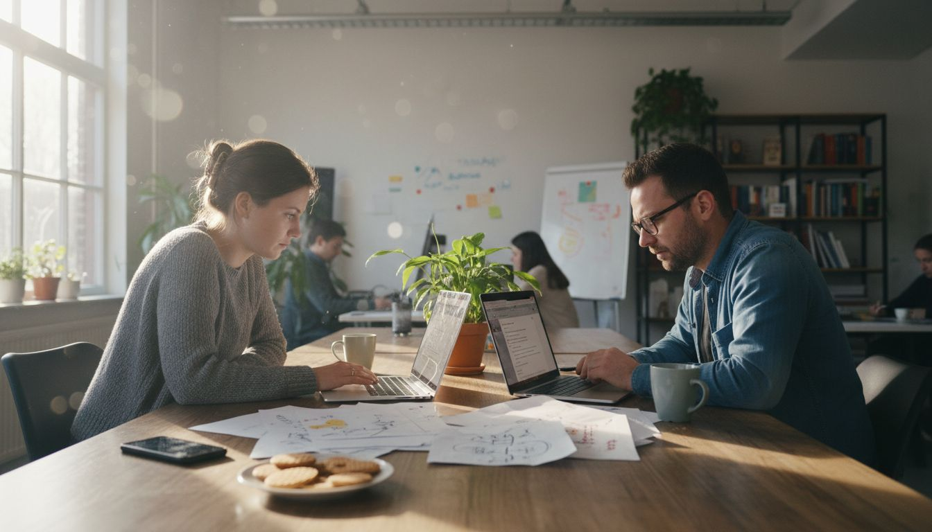 Het team zit samen om de Google Ads-resultaten te analyseren.