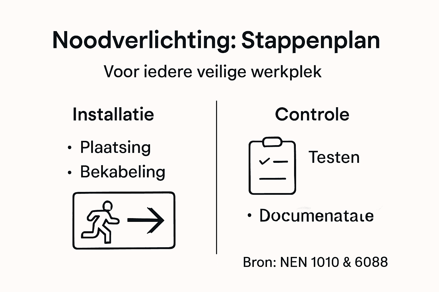 Infographic: stappenplan voor noodverlichting in één oogopslag