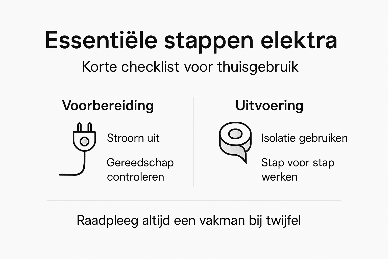 Infographic: Zo pak je veilig klusjes met elektra in huis aan