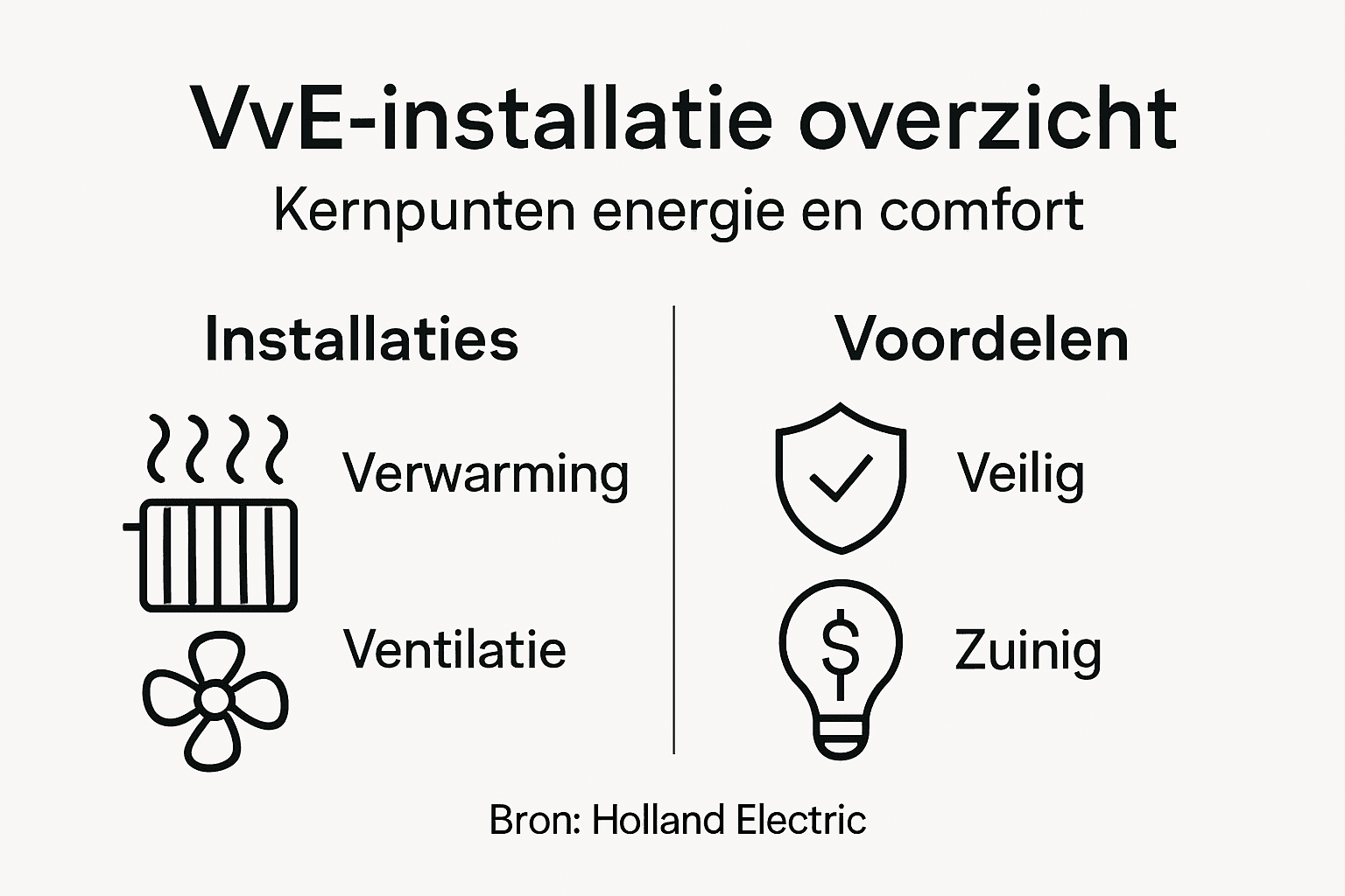 Infographic met een helder overzicht van installaties binnen de VvE