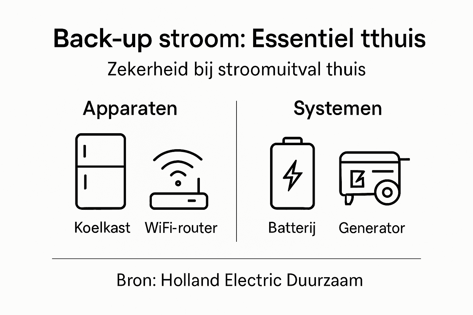 Infographic: welke apparaten en systemen zorgen voor noodstroom?