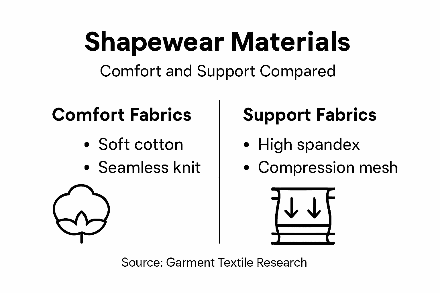 Infographic showing shapewear comfort and support