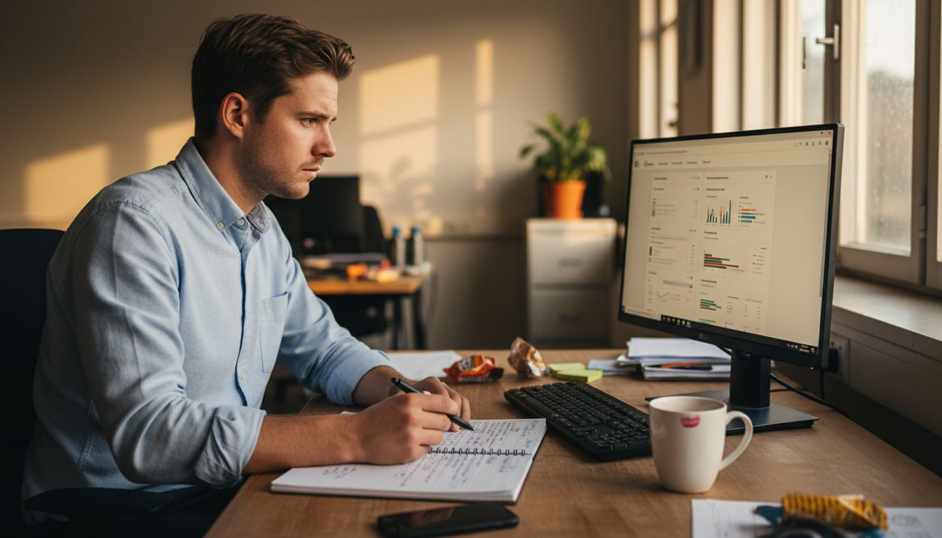 Een analist bekijkt het Google Ads-dashboard om de prestaties van de campagnes te beoordelen.