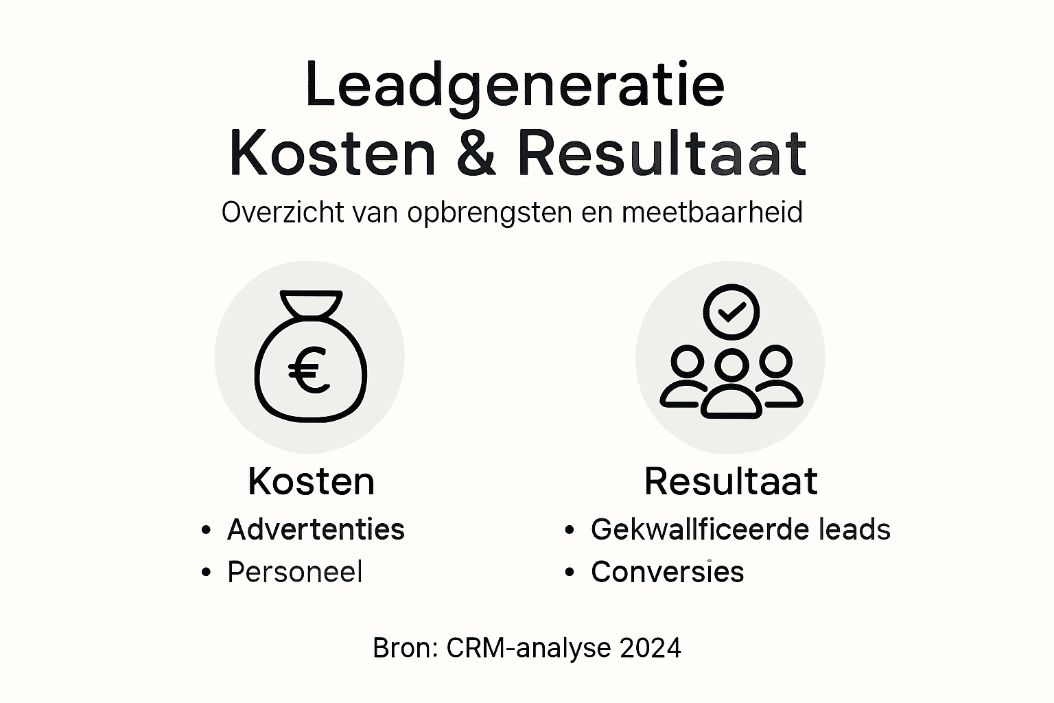 Overzicht van de kosten en opbrengsten van leadgeneratie in één infographic