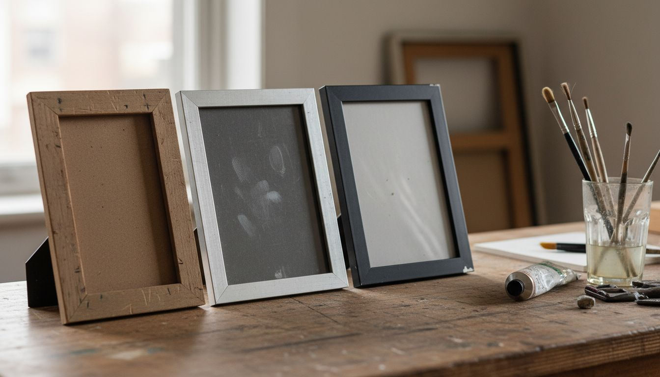 Close up van verschillende kunstlijsttexturen