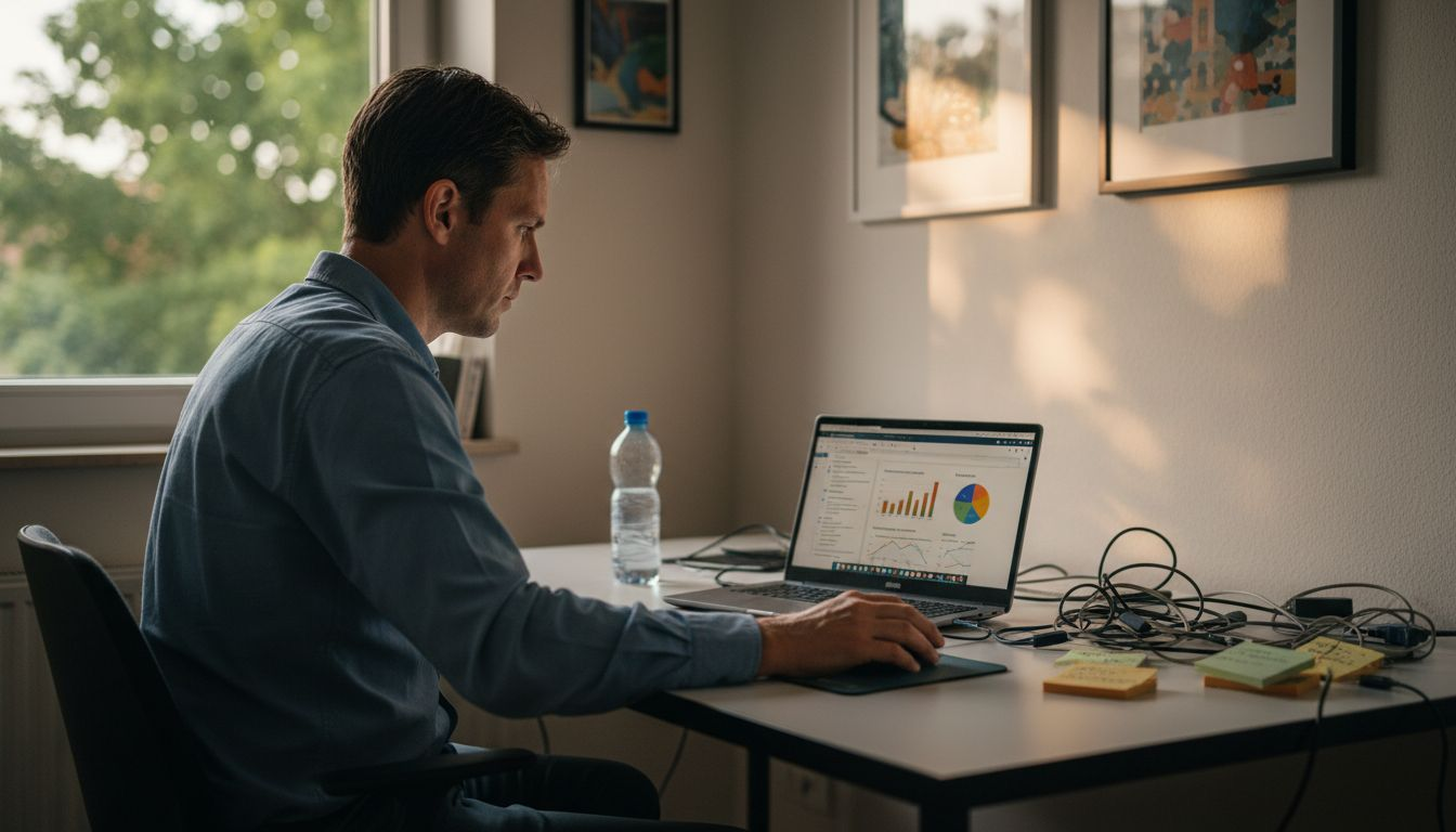 Iemand bekijkt en analyseert de resultaten in het Google Ads-dashboard.