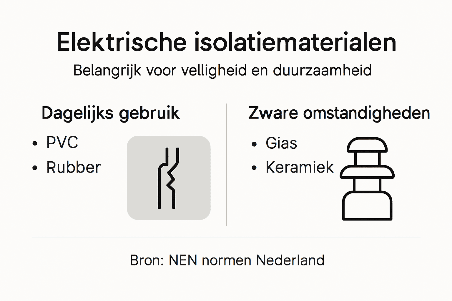 Overzichtelijke infographic: welke isolatiematerialen gebruik je voor elektra?