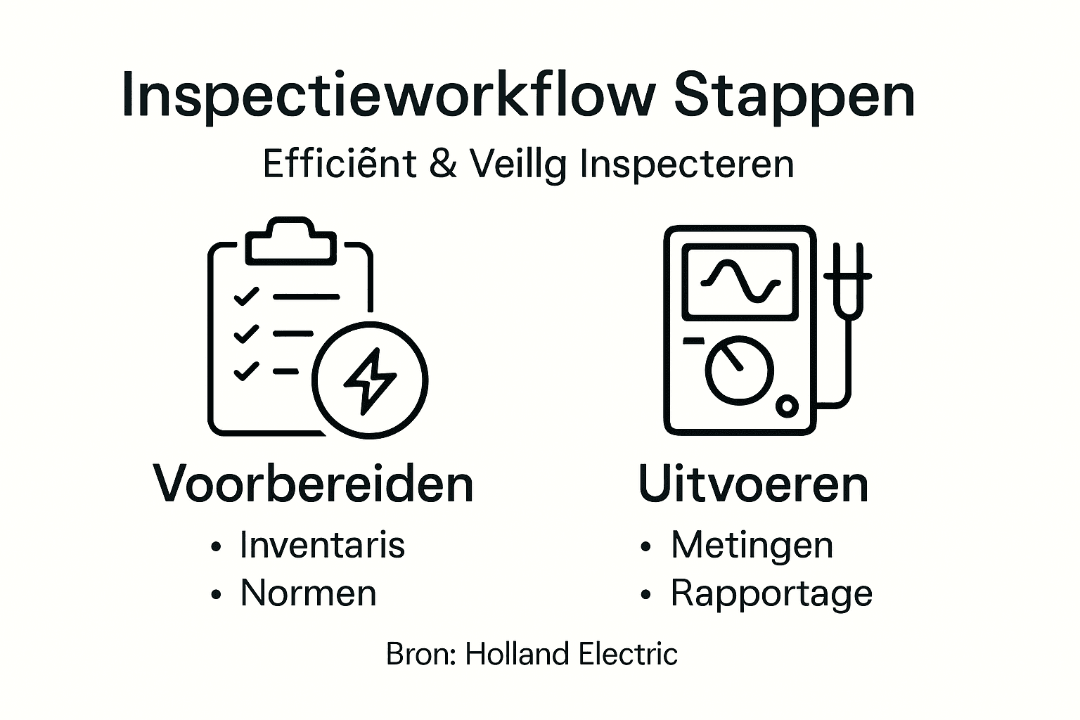Infographic: Stroomschema voor het uitvoeren van een elektriciteitskeuring