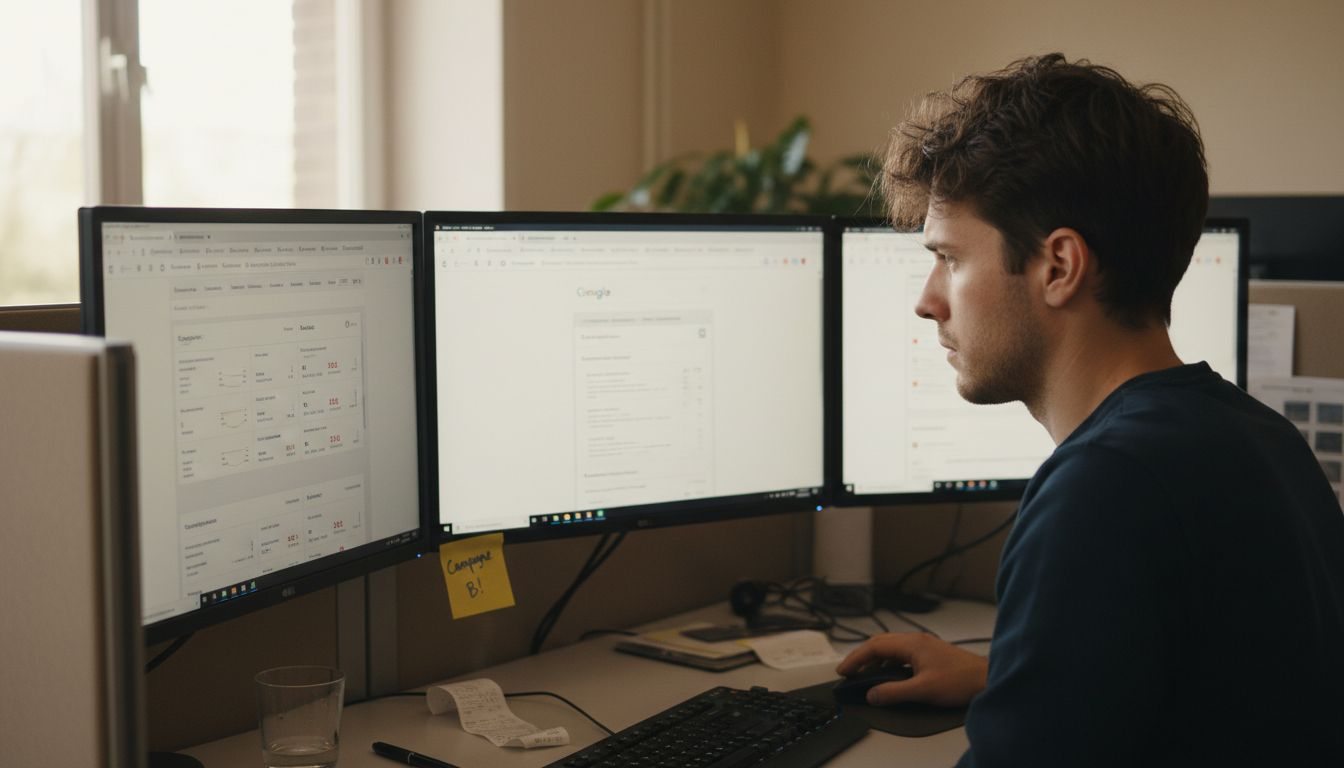 Een marketeer die retargetingcampagnes instelt in Google Ads.