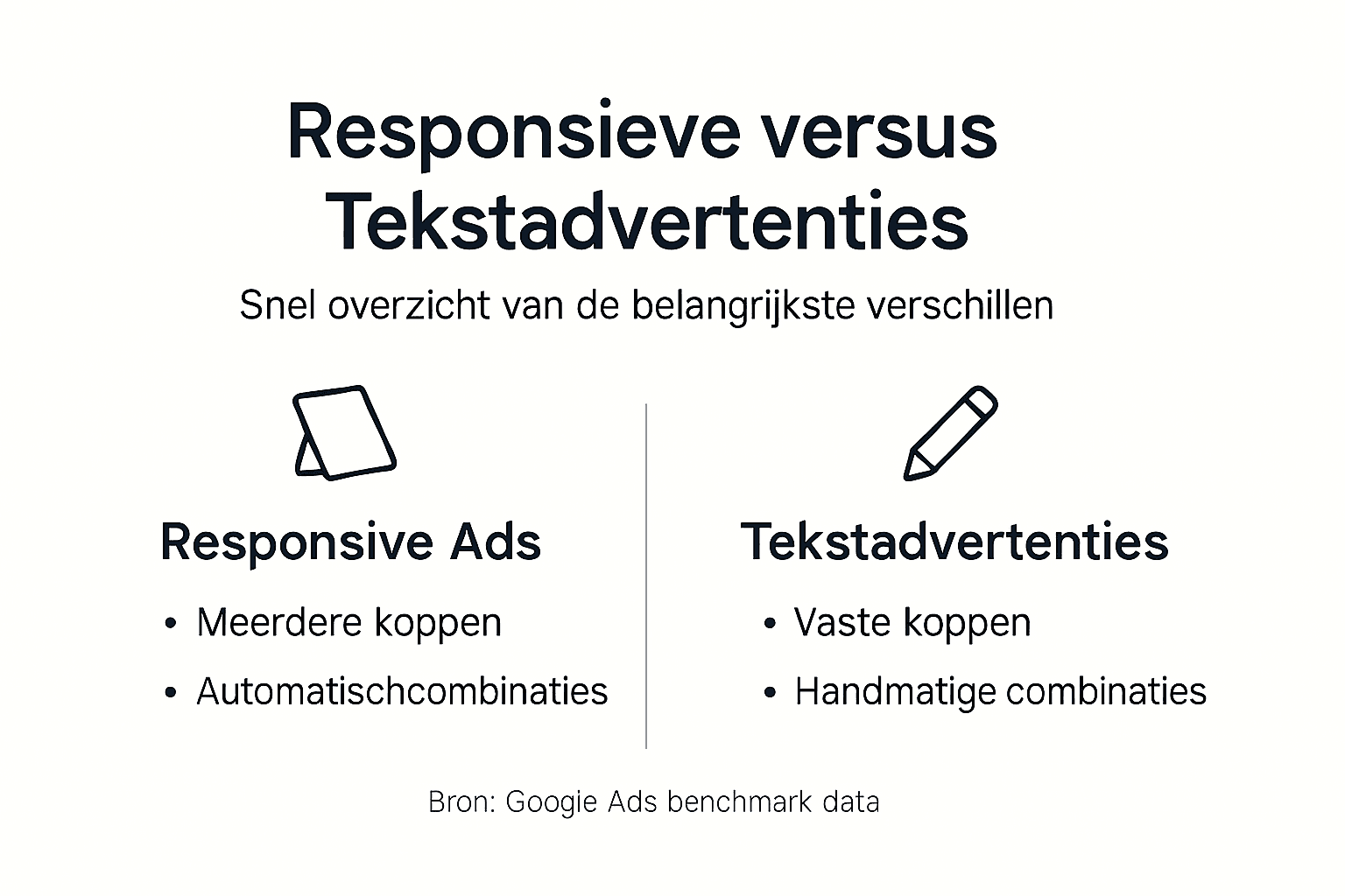 Infographic: een vergelijking tussen responsieve advertenties en traditionele tekstadvertenties