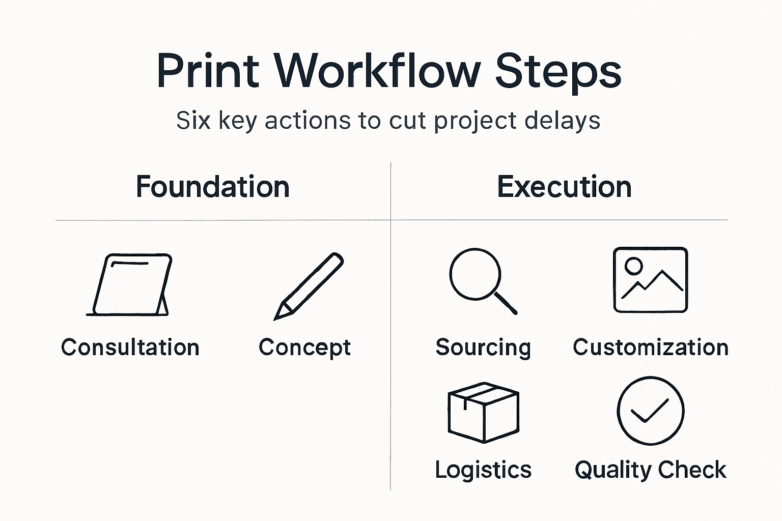 Infographic showing efficient workflow steps