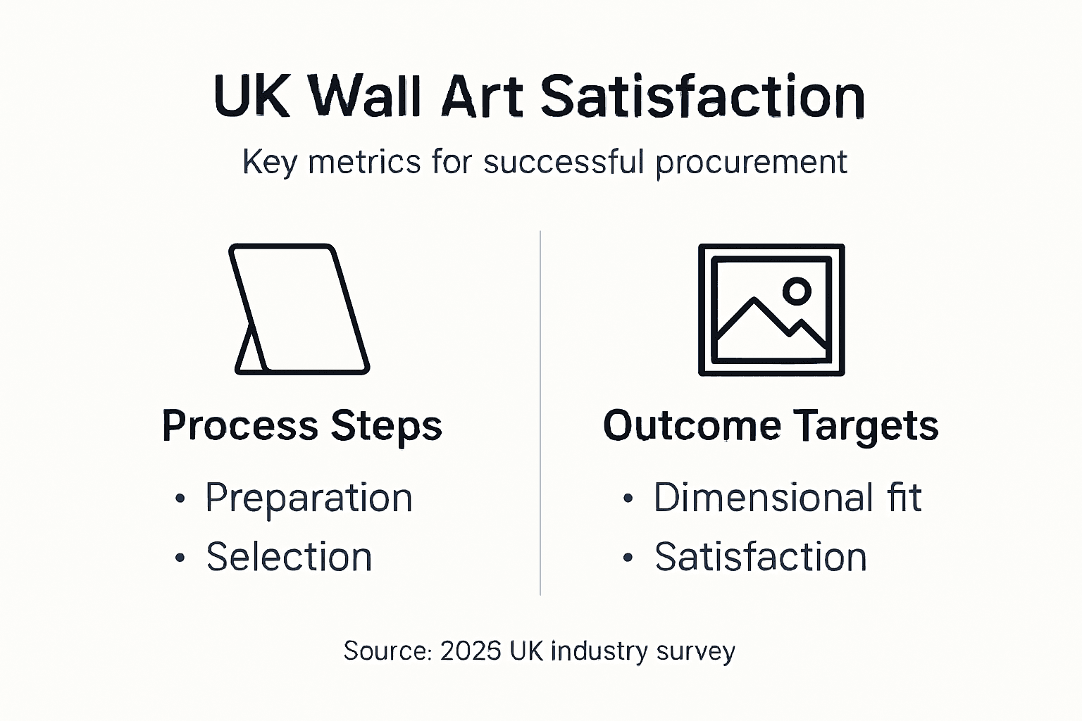 Infographic showing wall art procurement metrics
