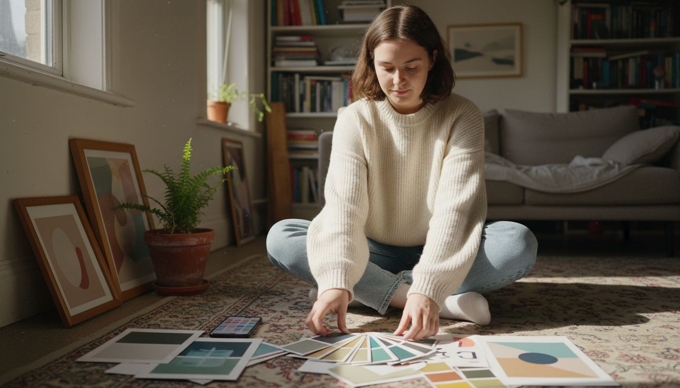 Designer matching art prints to decor