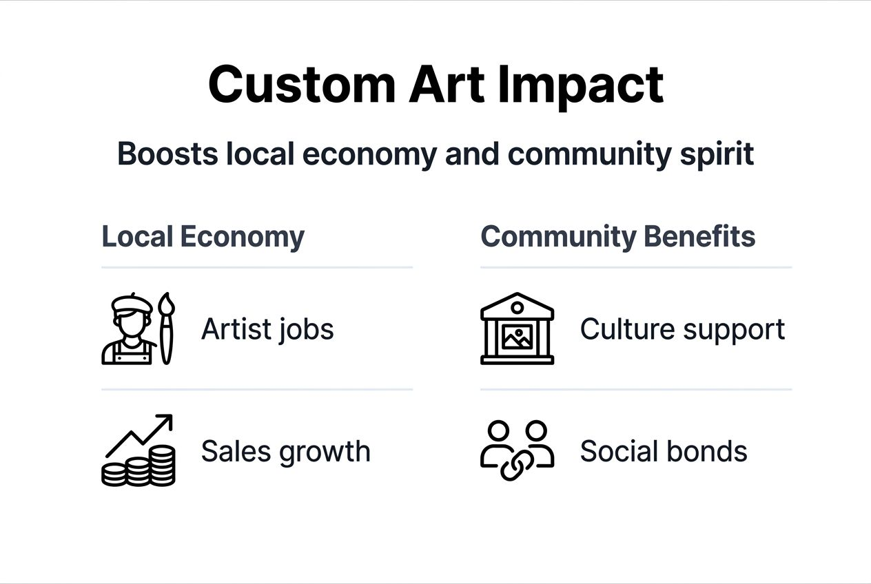 Infographic highlighting custom art community benefits