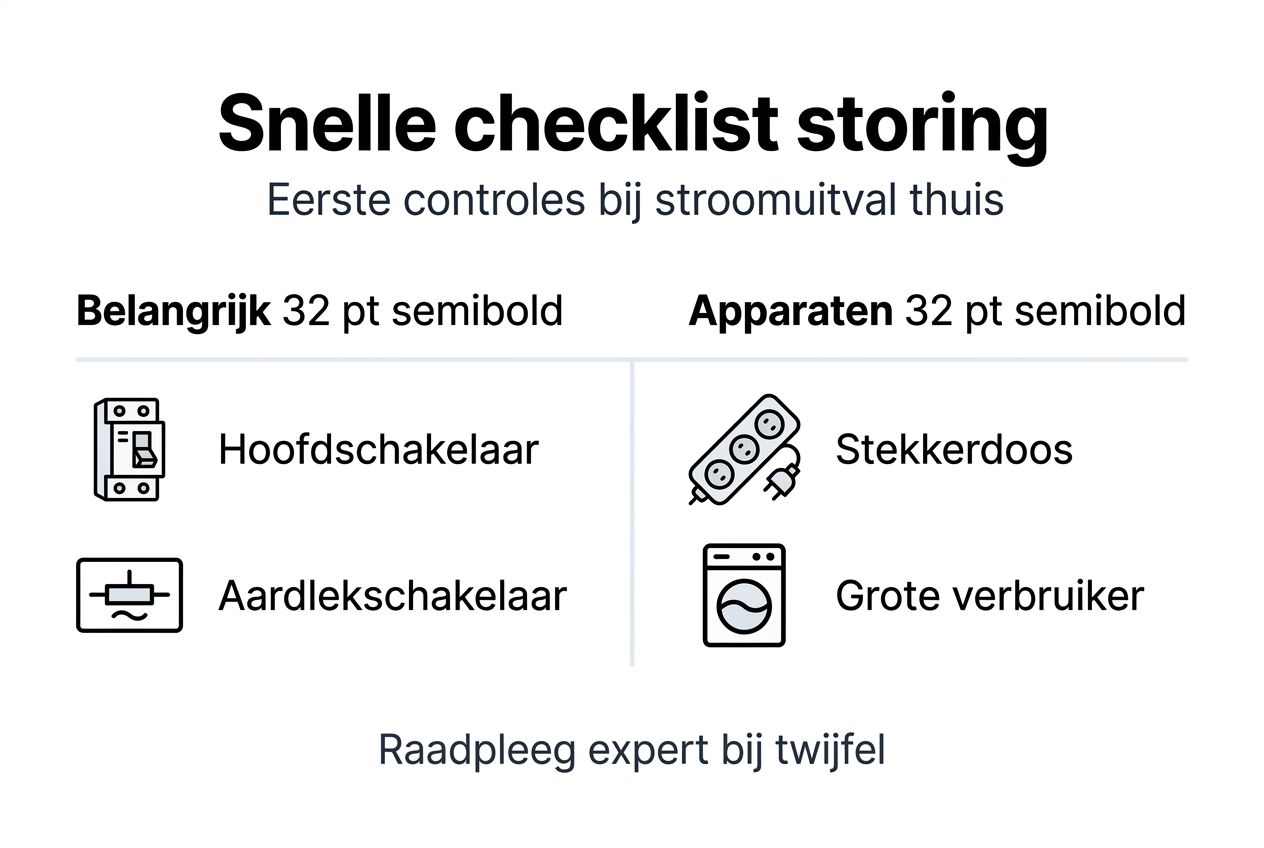 Infographic: checklist voor de eerste stappen bij een storing