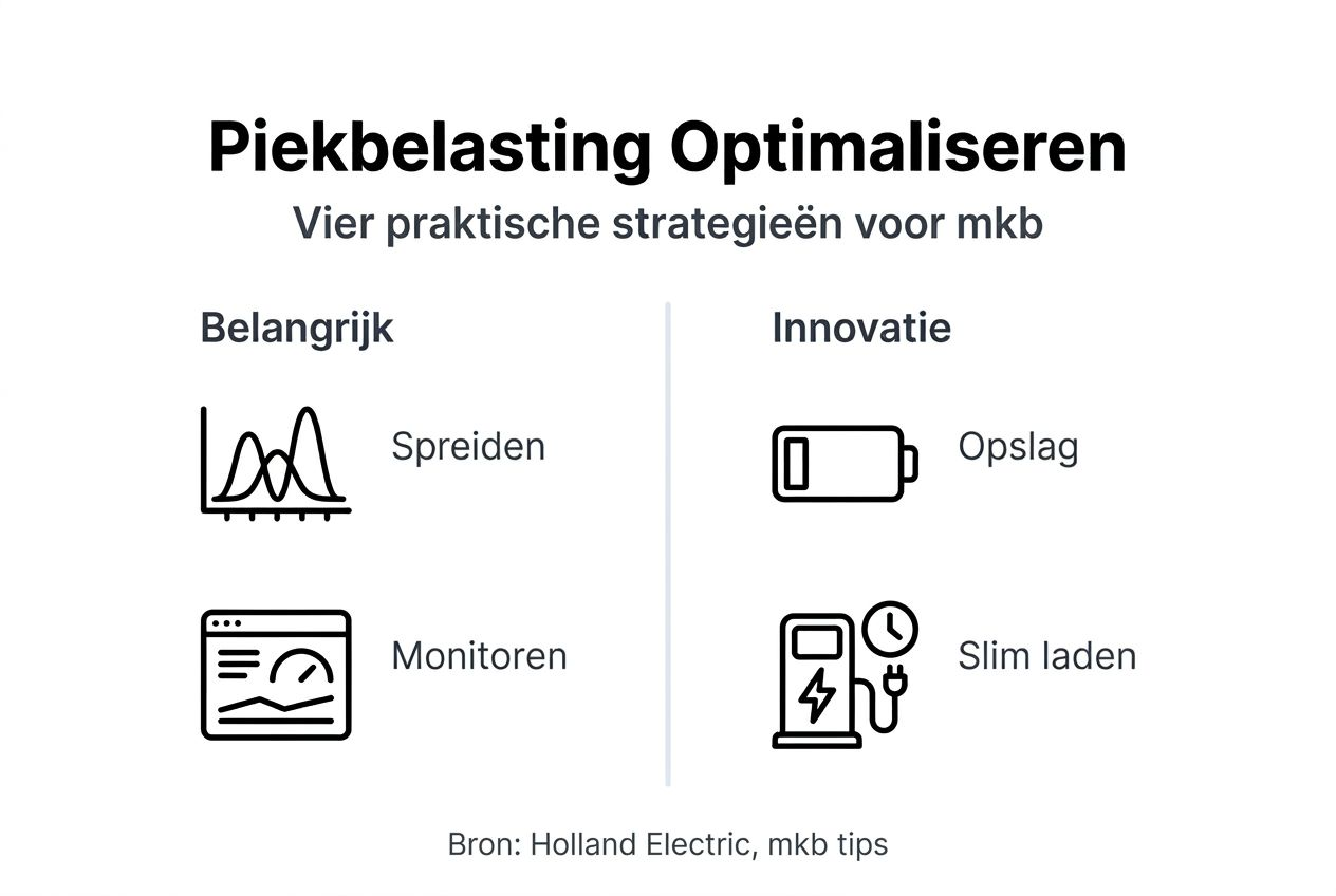Strakke infographic met macro-aanpak voor piekbelasting