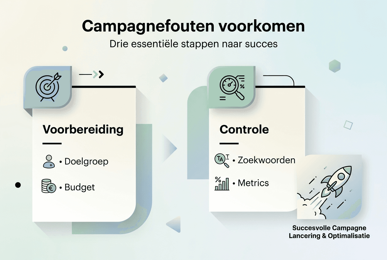 Infographic: stappenplan om fouten in je campagne te voorkomen