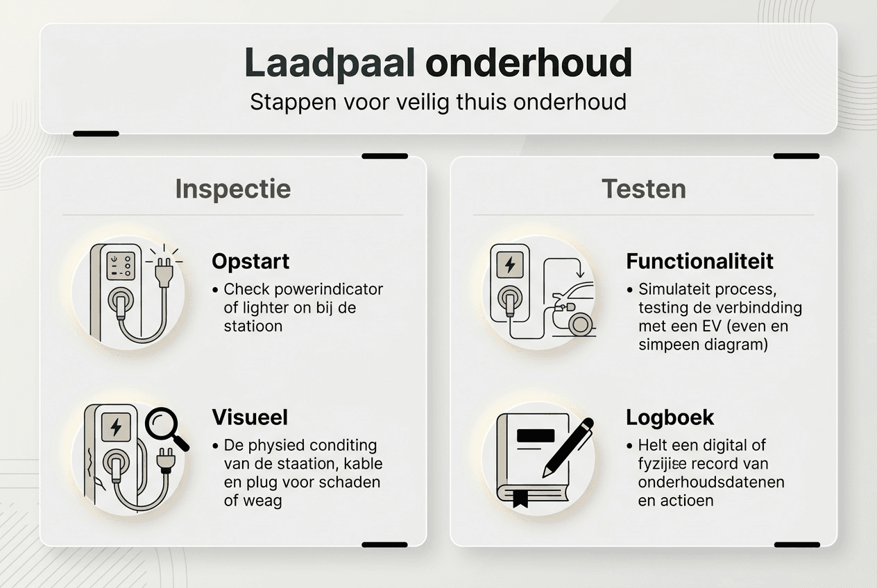 Infographic: checklist voor het onderhoud van je laadpaal