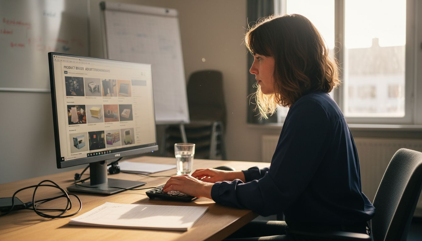 Vrouw bezig met het instellen van dynamische remarketingcampagnes