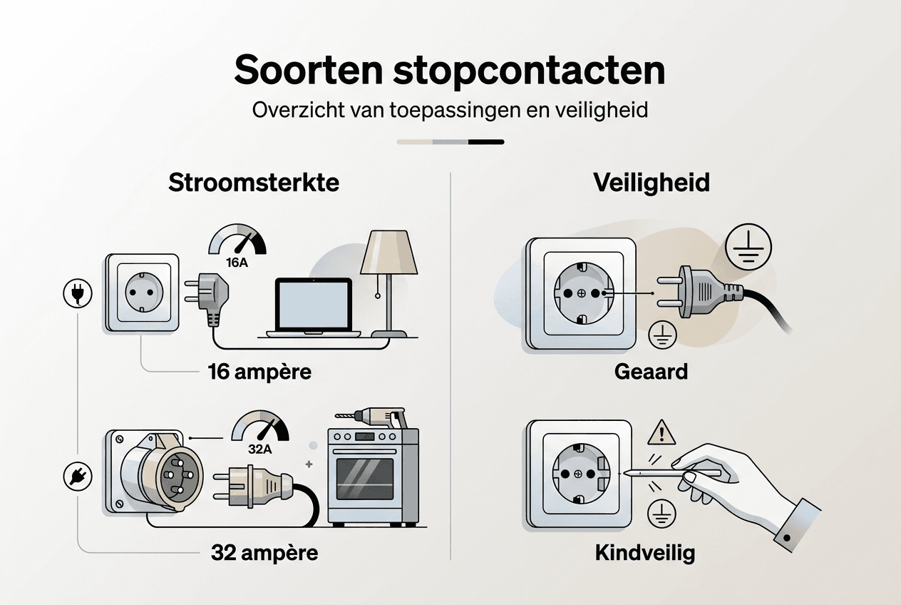 Overzicht van verschillende soorten stopcontacten en hun veiligheidsaspecten