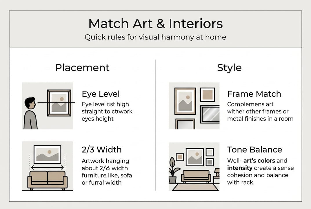 Infographic met tips voor kunstplaatsing en stijl