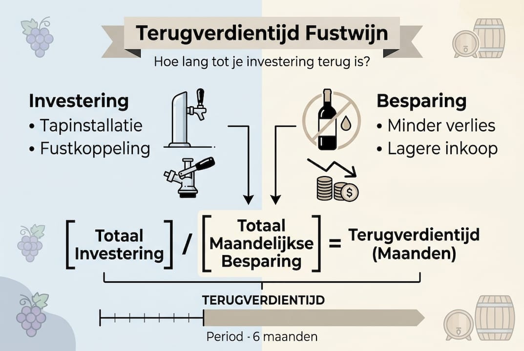 Infographic: de belangrijkste factoren die de terugverdientijd van fustwijn bepalen