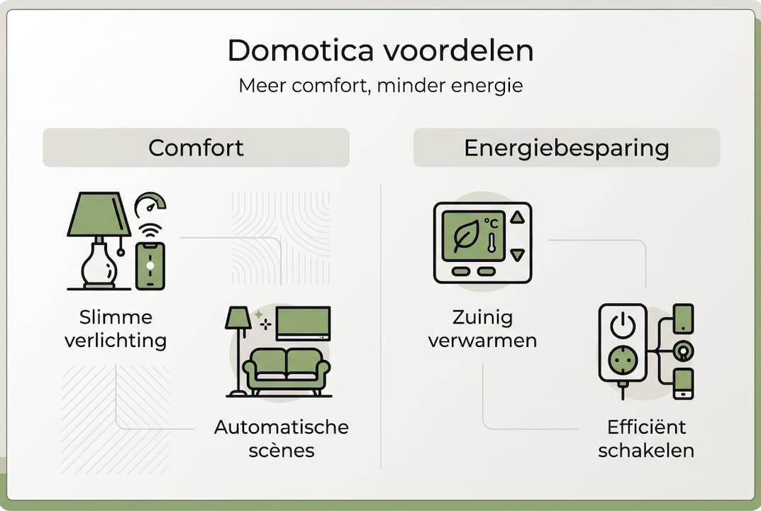 Infographic: de voordelen van domotica – meer comfort en energiebesparing in huis