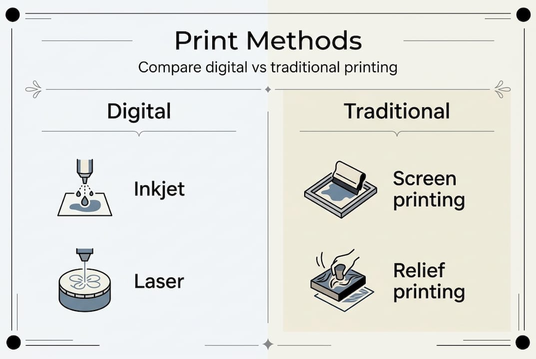 Infographic comparing digital and traditional print methods