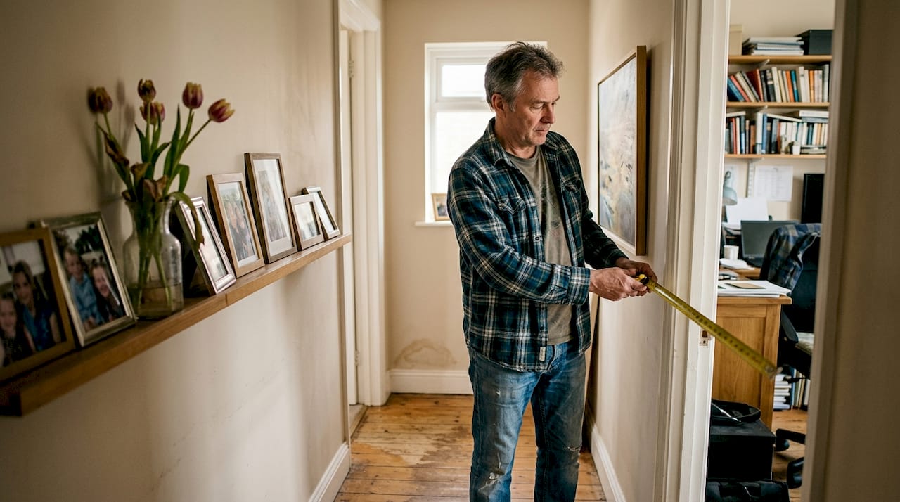 Huiseigenaar inspecteert de waarde van gepersonaliseerde kunst