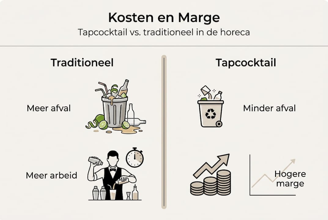 Infographic: bespaar op tapcocktails en ontdek het verschil in marge