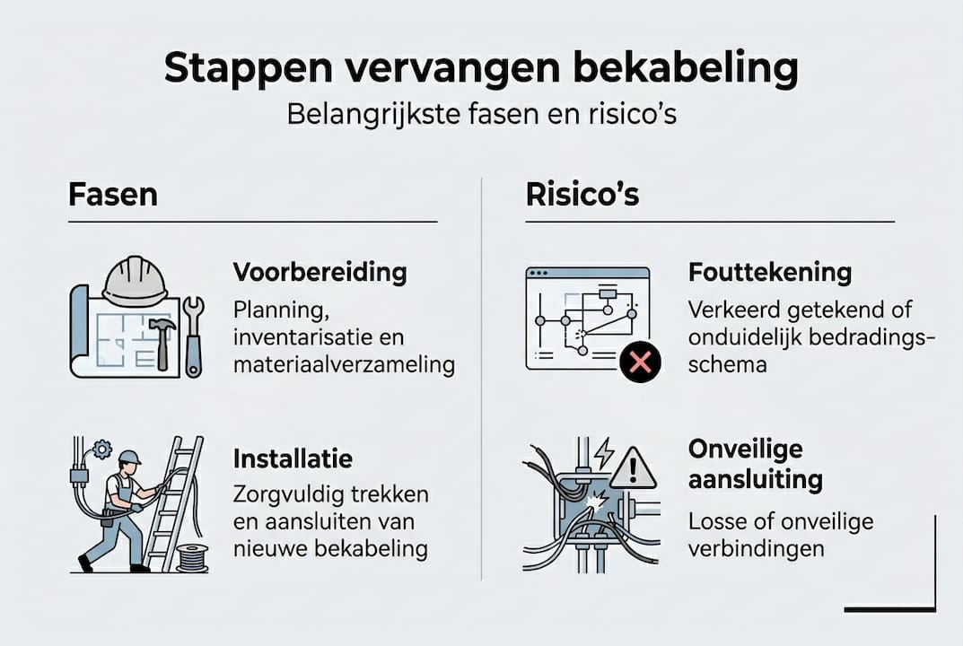Infographic: stappenplan voor het vervangen van bekabeling in één overzicht