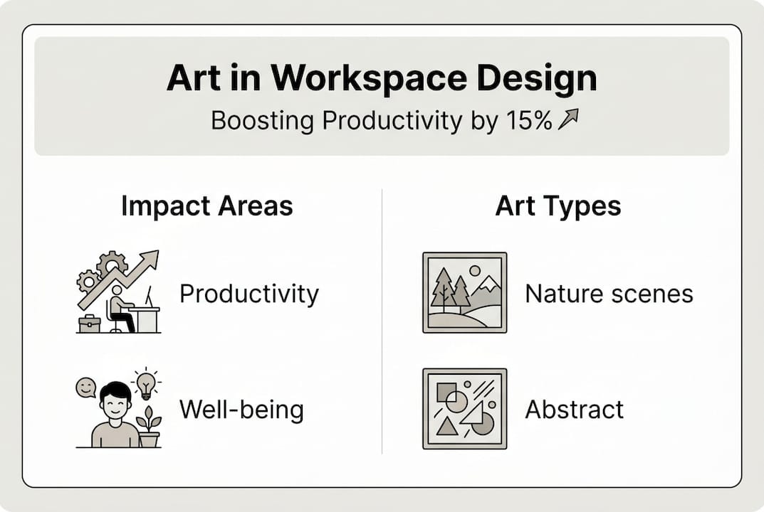 Infographic showing art’s impact on work productivity