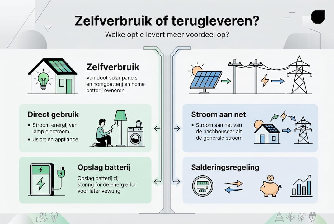 Overzicht: hoeveel zonne-energie gebruik je zelf en hoeveel lever je terug aan het net?