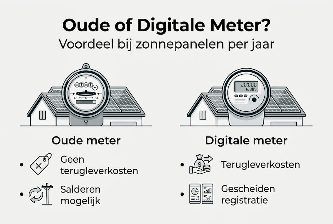 Infographic: de voordelen van de traditionele meter vergeleken met de slimme meter