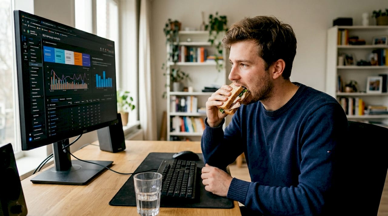 Man bekijkt en analyseert de SEA-prestaties van een webshop