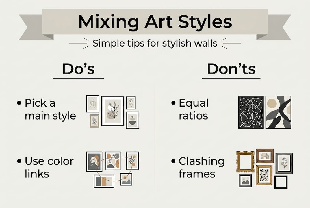 Infographic met do's en don'ts voor het mixen van kunst