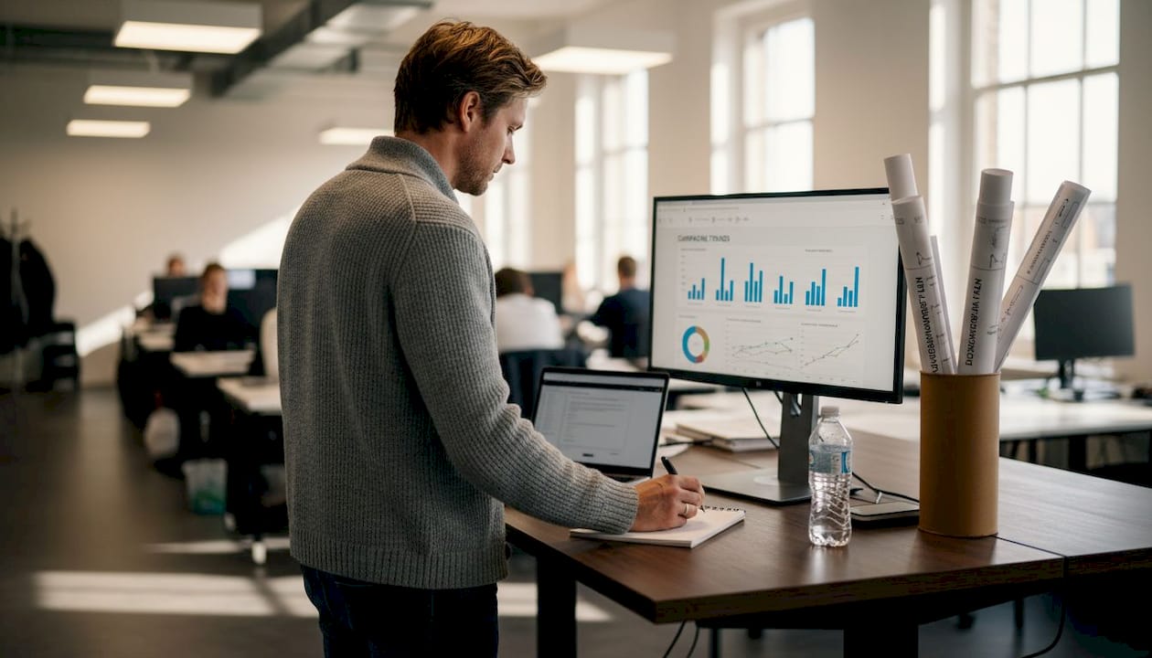 Manager bekijkt het budgetoverzicht van Google Ads