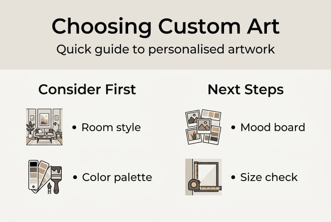 Infographic shows steps for custom art selection