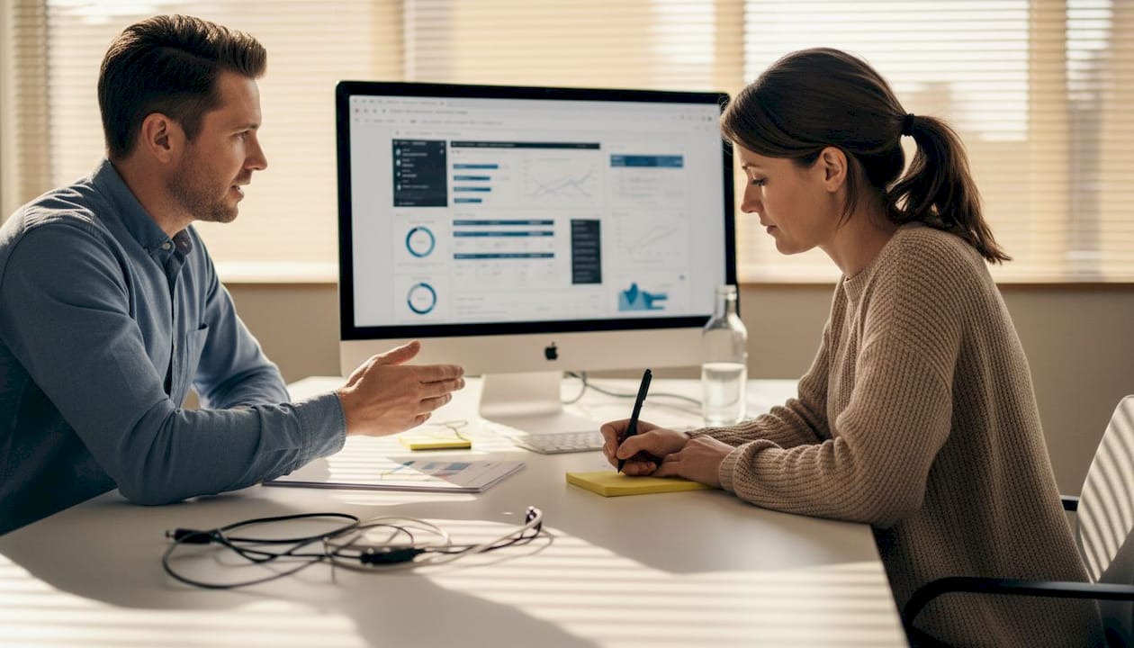 Marketeers bespreken samen de resultaten in het PPC-dashboard