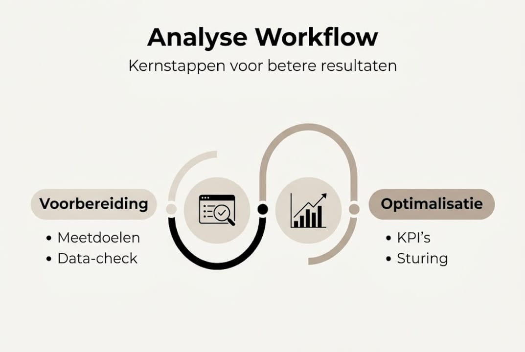 Overzichtelijke infographic van het stappenplan voor advertentie-analyse