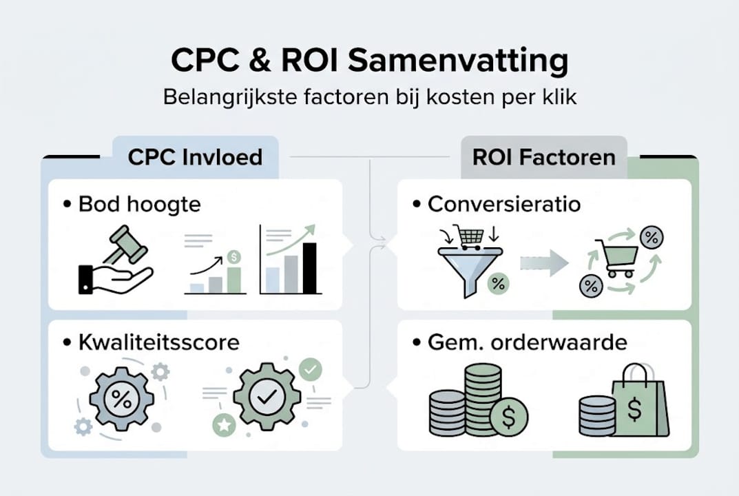 Infographic: Belangrijkste factoren die CPC en ROI beïnvloeden in één oogopslag