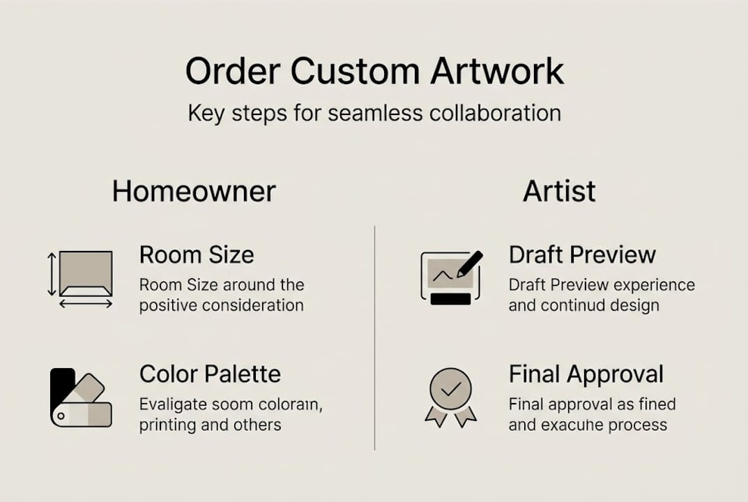 Infographic of custom artwork order steps