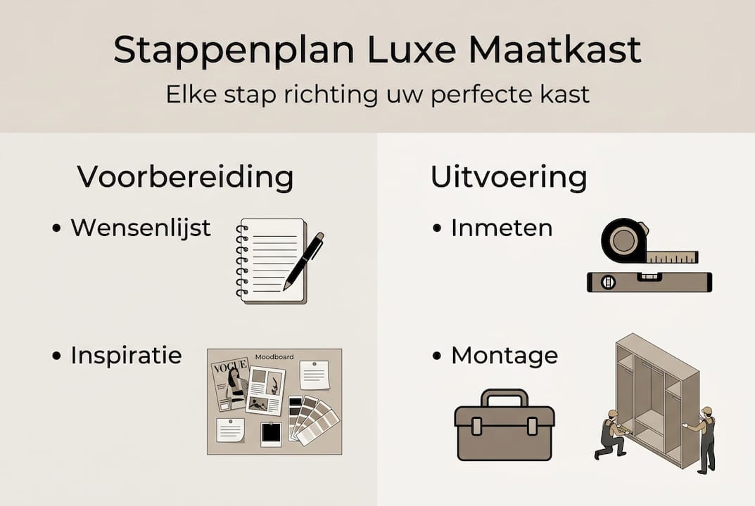 Visueel stappenplan: van idee tot realisatie van een luxe maatwerkkast